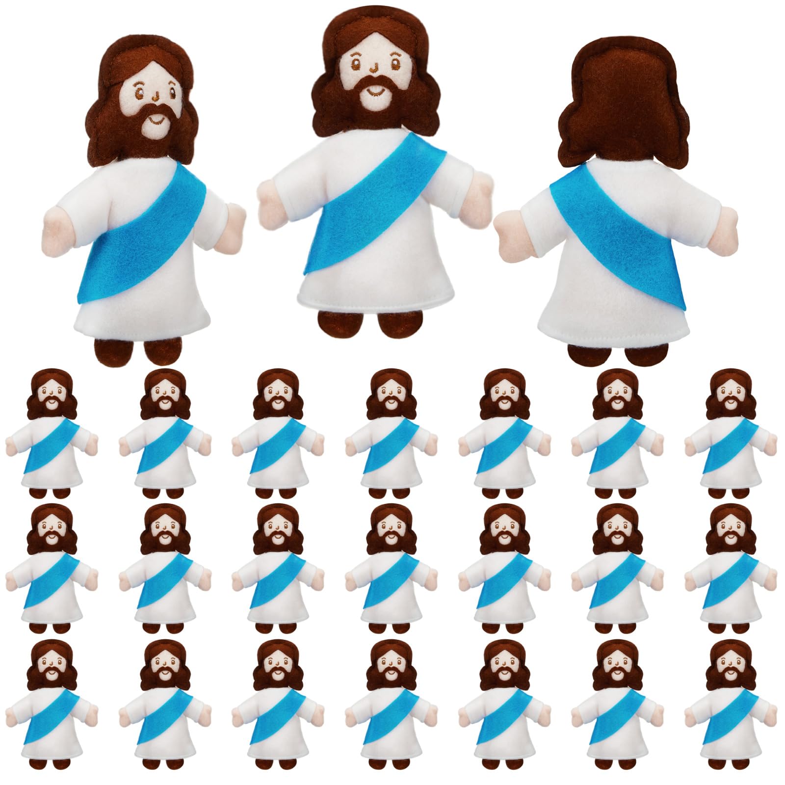 Shappy 24 Pcs Mini Stuffed Jesus Plush Toy Nativity Plush Little Jesus Figures Christmas Decorations Christian Figure Bulk Religious Gifts for Christmas First Communion Christening Easter