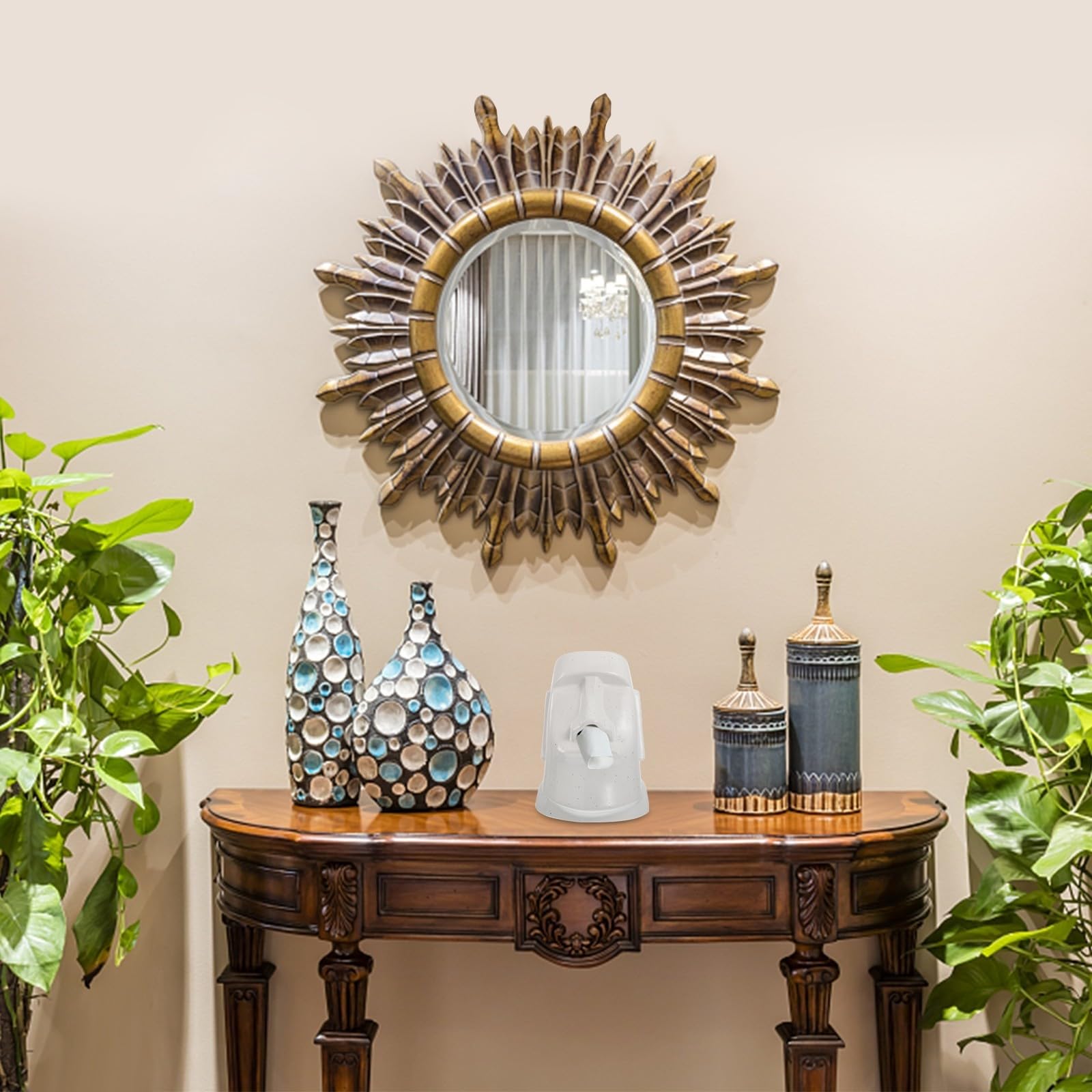 Scatola Fazzoletti Moai in Ceramica Bianca, Dispenser da Tavolo