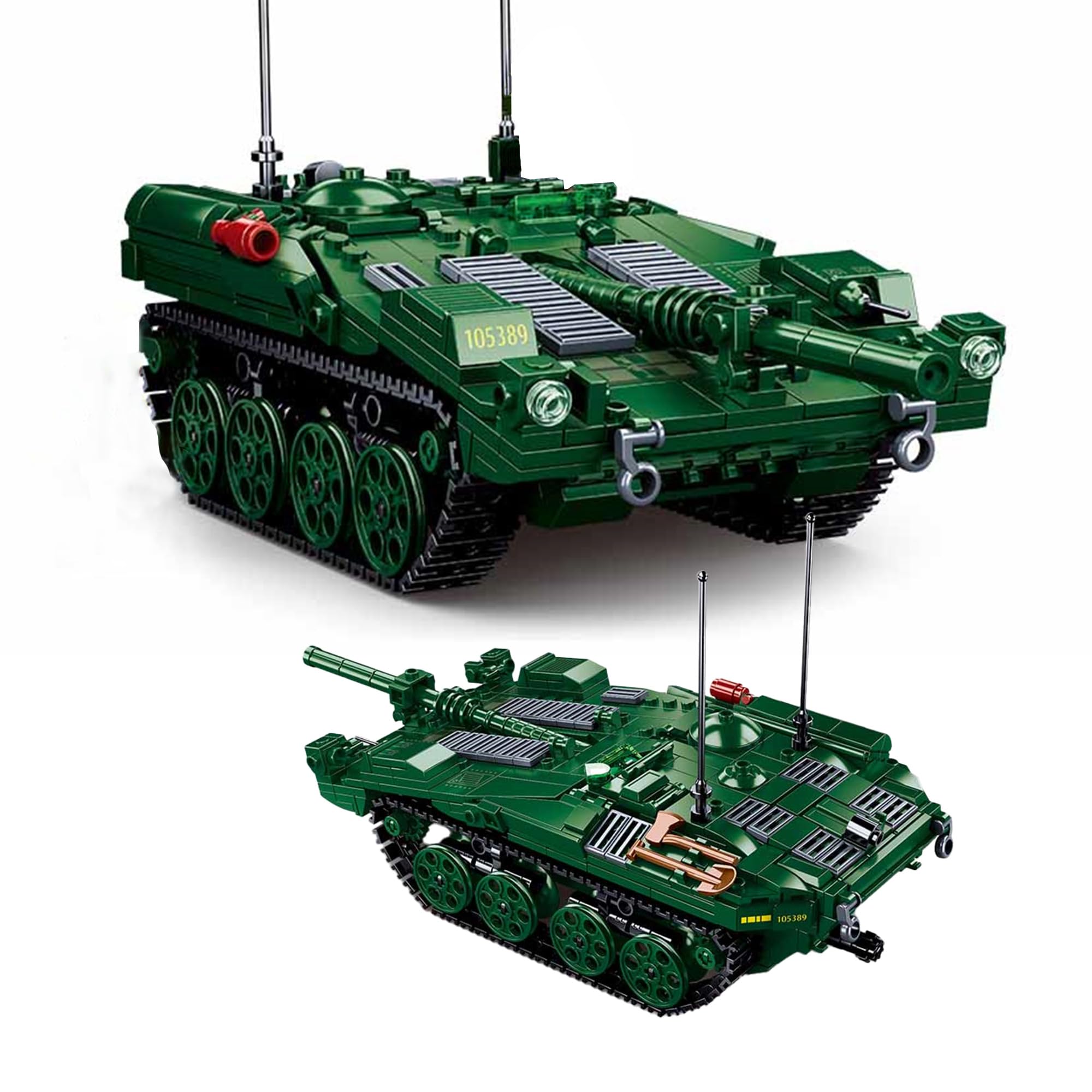 Tarcury Strv 103 Main Battle Tank Building Bricks - 692 PCS Army Toys with 2 Toy Soldiers - Exciting Military Model for Kids & Adults