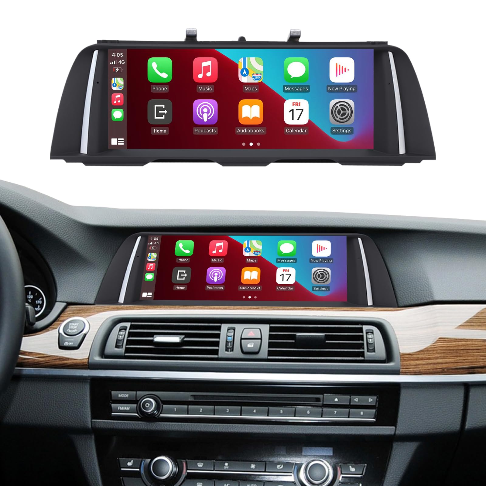 10,25" Autoradio CarPlay/Android Auto/Mirror Link/GPS per BMW Serie 5 F10/F11 2013-2017 con autoradio touch screen NBT, navigazione GPS per auto, DSP integrato