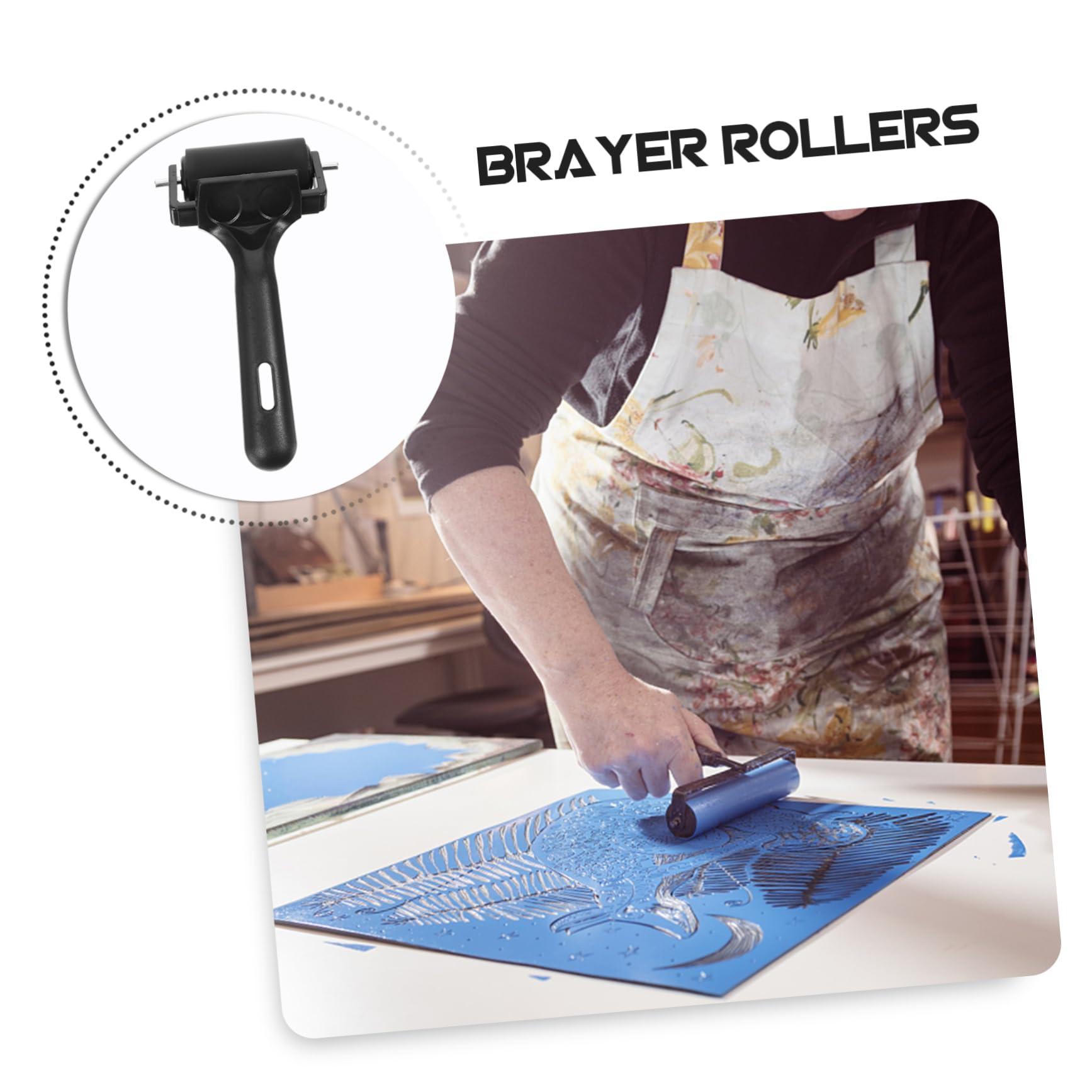 HOMSFOU 10stücke Rollendruckwerkzeuge Tragbare Farbroller Für Stempeln Malen Und Drucktechniken Rutschfestes Design Für Kreative Bastelprojekte