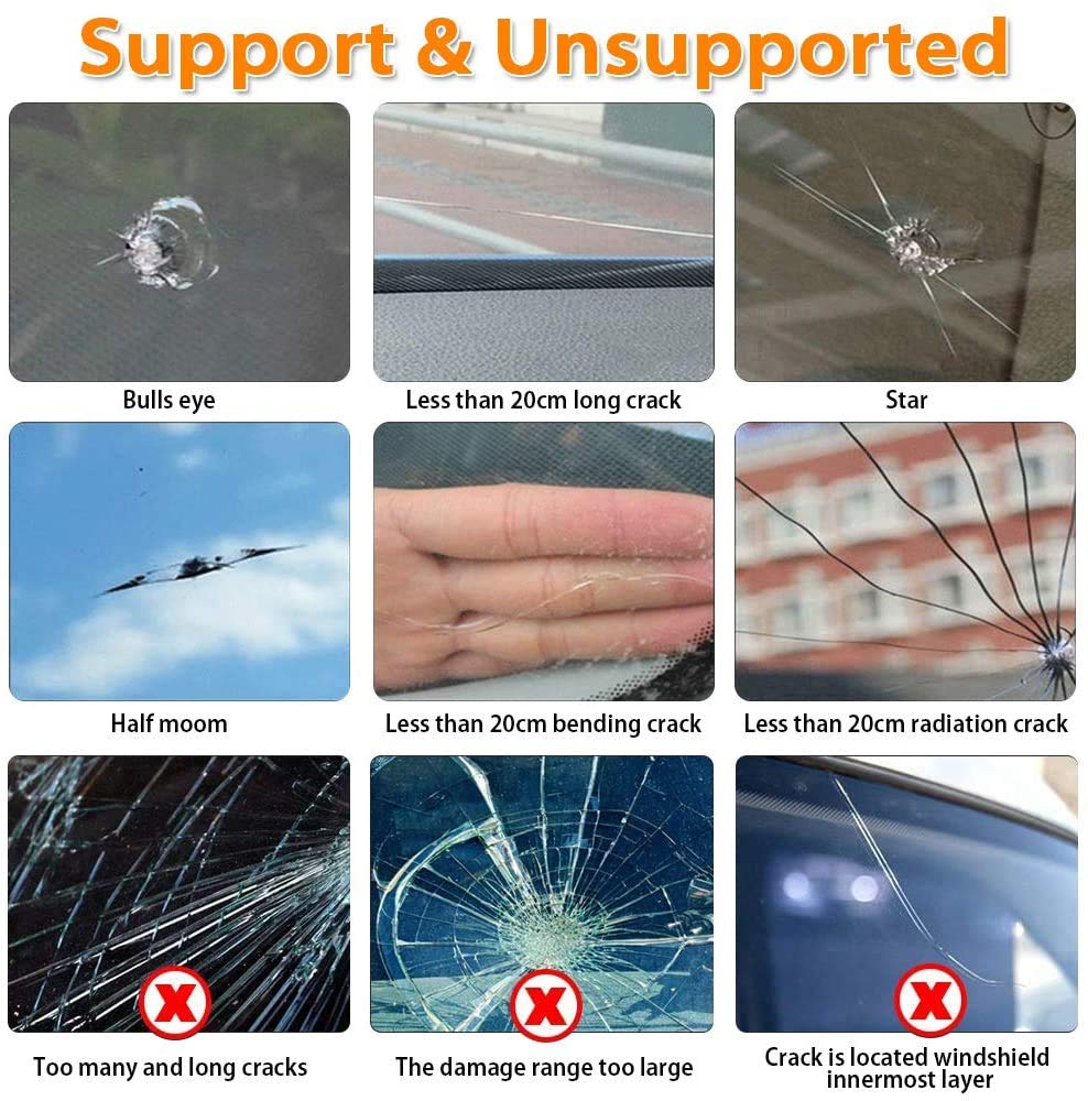 Randalfy DoItYourself Auto Windshield Repair Kit with Pressure