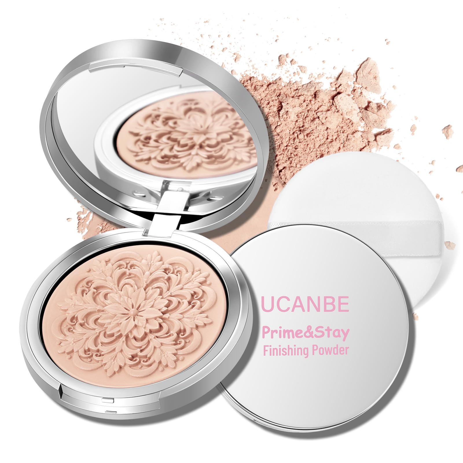 SuperFreeze Pressed Setting Powder, Freeze-Dried Skincare Powder for All-Day Oil Control, Pore-Blurring Matte Finish with Hyaluronic Acid & Niacinamide, Smooth Crease-Resistant Compact (Light)