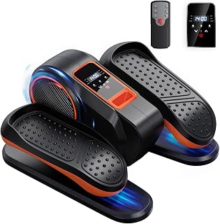 Under Desk Elliptical Machine for Home Workout, 12 Levels Speeds Ellipse Leg Exerciser While Sitting Quiet & Portable Seated Pedal Exerciser with Remote Control & Non-Slip Pad