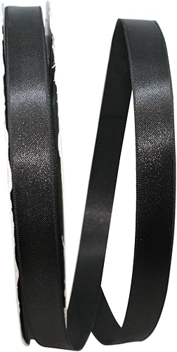 Reliant Ribbon 5000-031-03C - Cinta de satén de doble cara Allure Dfs, 58 pulgadas x 100 yardas, color negro