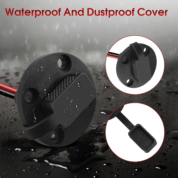 10AWG Weatherproof SAE Socket Sidewall Port Quick Connect Panel Mount | SAE Quick Connector Harness,Male Plug to Female Socket Cable, with 8 Screws,For Solar Generator Battery Charger,1FT, 2Pack