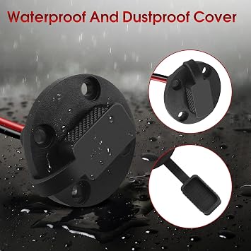 10AWG Weatherproof SAE Socket Sidewall Port Quick Connect Panel Mount | SAE Quick Connector Harness,Male Plug to Female Socket Cable, with 8 Screws,For Solar Generator Battery Charger,1FT, 2Pack