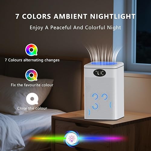 Miniatura 5 de Deshumidificadores para el hogar, deshumidificadores portátiles de 78 onzas para baño, dormitorio, sótano, RV con apagado automático, temporizador,