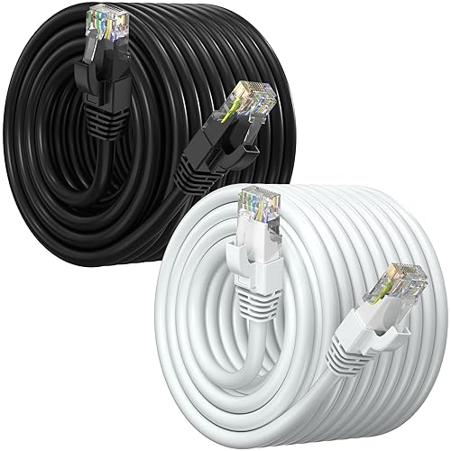 Miniatura 61 de Maximm Cable Ethernet Cat 6 de 30 pies (paquete de 2) – Cable LAN de alta velocidad, cable de Internet, cable de conexión y cable de red – UTP, 10