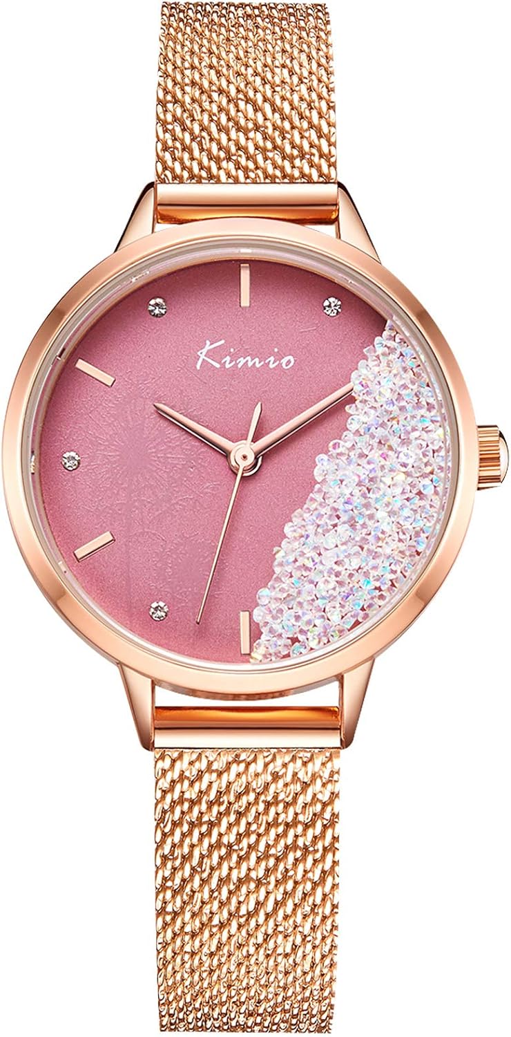 RORIOS Orologi da Donna Analogico Quarzo Orologi in Maglia in Acciaio Inossidabile Minimalista Vestito Orologio da Polso Donna