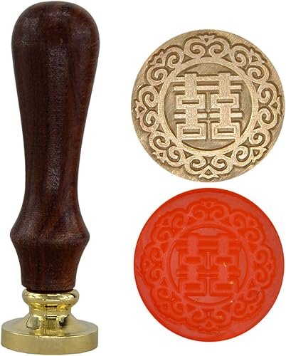 Sello de cera para sellar cera clásica inicial alfabeto retro madera Z002 (doble felicidad)