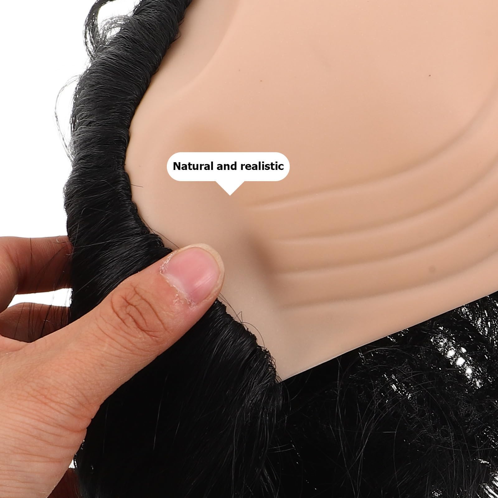 Healeved 4 Stück Männer Perücke Glatze Kurzhaar aus Hitzebeständigem Fasern Material mit Realistischem Design für Alltag und Aufführungen Bequem und Einfach zu Stylen Schwarz