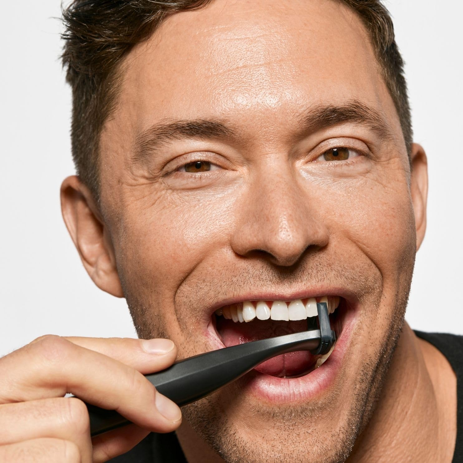 Slate Hilo dental eléctrico, 3 en 1 inventado por dentistas, funciona con pilas con cabezales de hilo reutilizables, cepillos de encías y raspador de lengua, 12.000 vibraciones sónicas, incluye