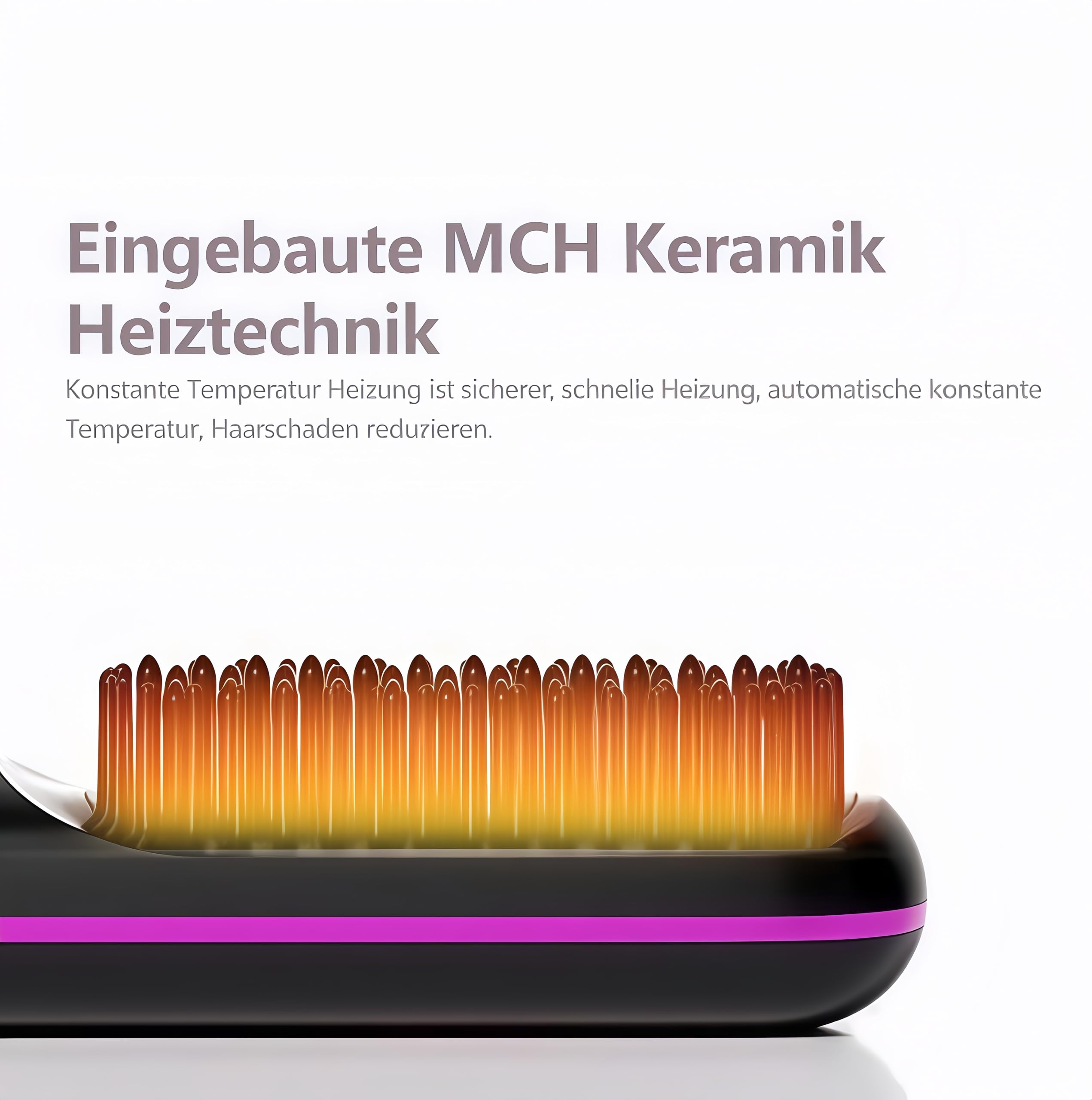 Zegla Control Pro Stylingbürste– Tragbare Glättbürste für schnelles, Präzises Styling, 3 Temperaturstufen, Ionen-Technik, Lang Anhaltendes Volumen, Tragbares Design,heated Hair Brush
