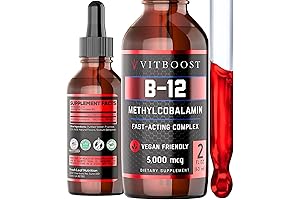 Vegan Liquid B-12 Drops - 60 x 5000 mcg Extra Strength Raspberry...