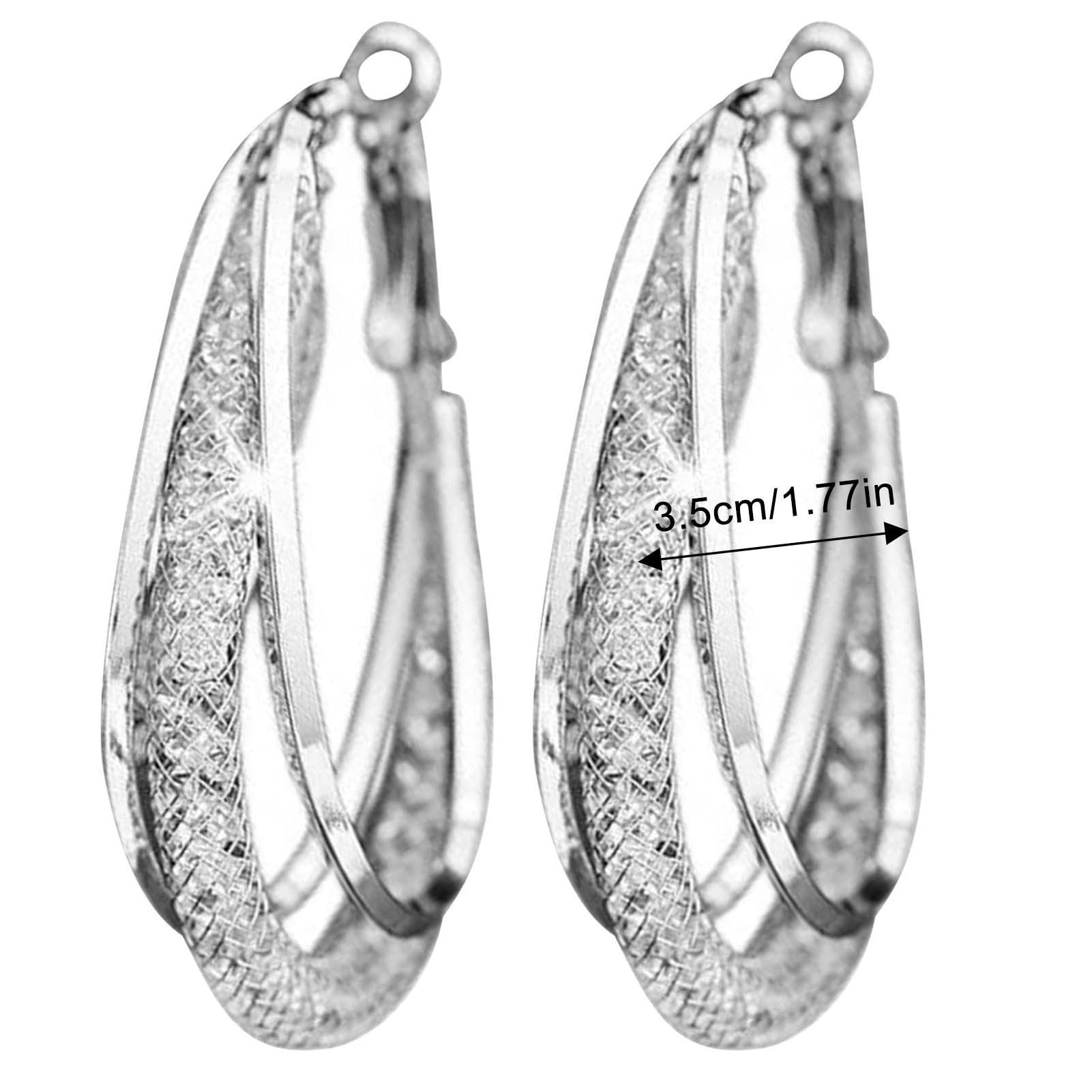 Orecchini Ovali Grandi A Cerchio In Germanio Con Pietra – Leggeri, Per Donna, Disponibili Oro E Argento, Energizzanti E Moda