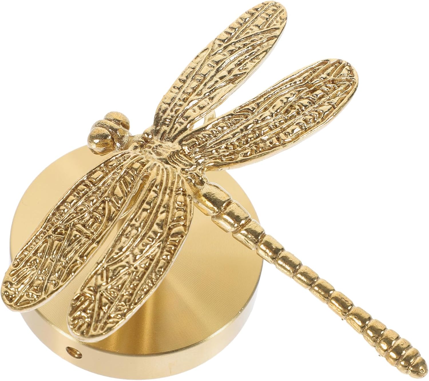 SECFOU Punch-Free Brass Dragonfly Wall Hook, Decorative Coat and Hat Hanger for Entryway and Bathroom, European Style No-Drill Wall Mounted Robe and Key Hook