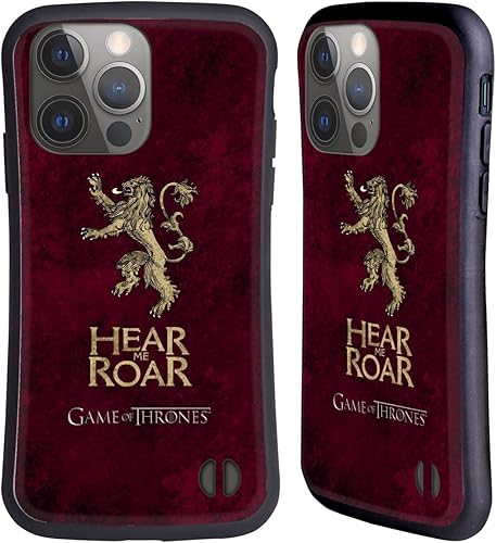 Head Case Designs Officially Licensed HBO Game of Thrones Lannister Dark Distressed Look Sigils Hybrid Case Compatible with Apple iPhone 14 Pro