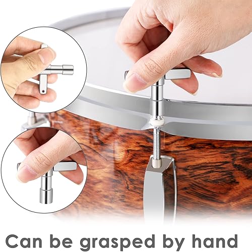 Vista 21 de EastRock Drum Keys - Paquete de 3 llaves de afinación de tambor con tecla de velocidad de movimiento estándar continuo, afinador universal de llave