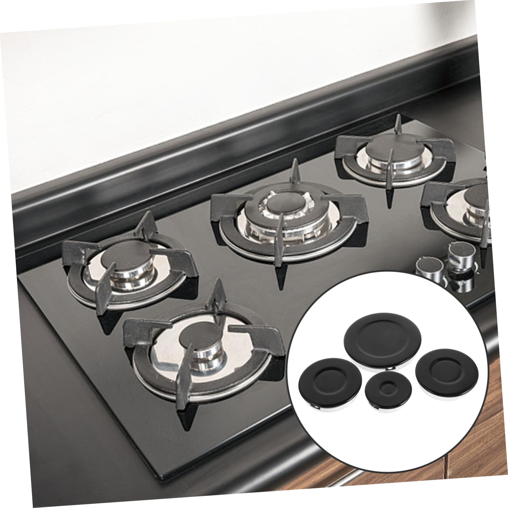LABRIMP Set Copri Bruciatori Per a Gas Accessori Da Sicuri e Affidabili Coprifiamma Concavo in Alluminio Per Cottura Elettrici Bruciatore