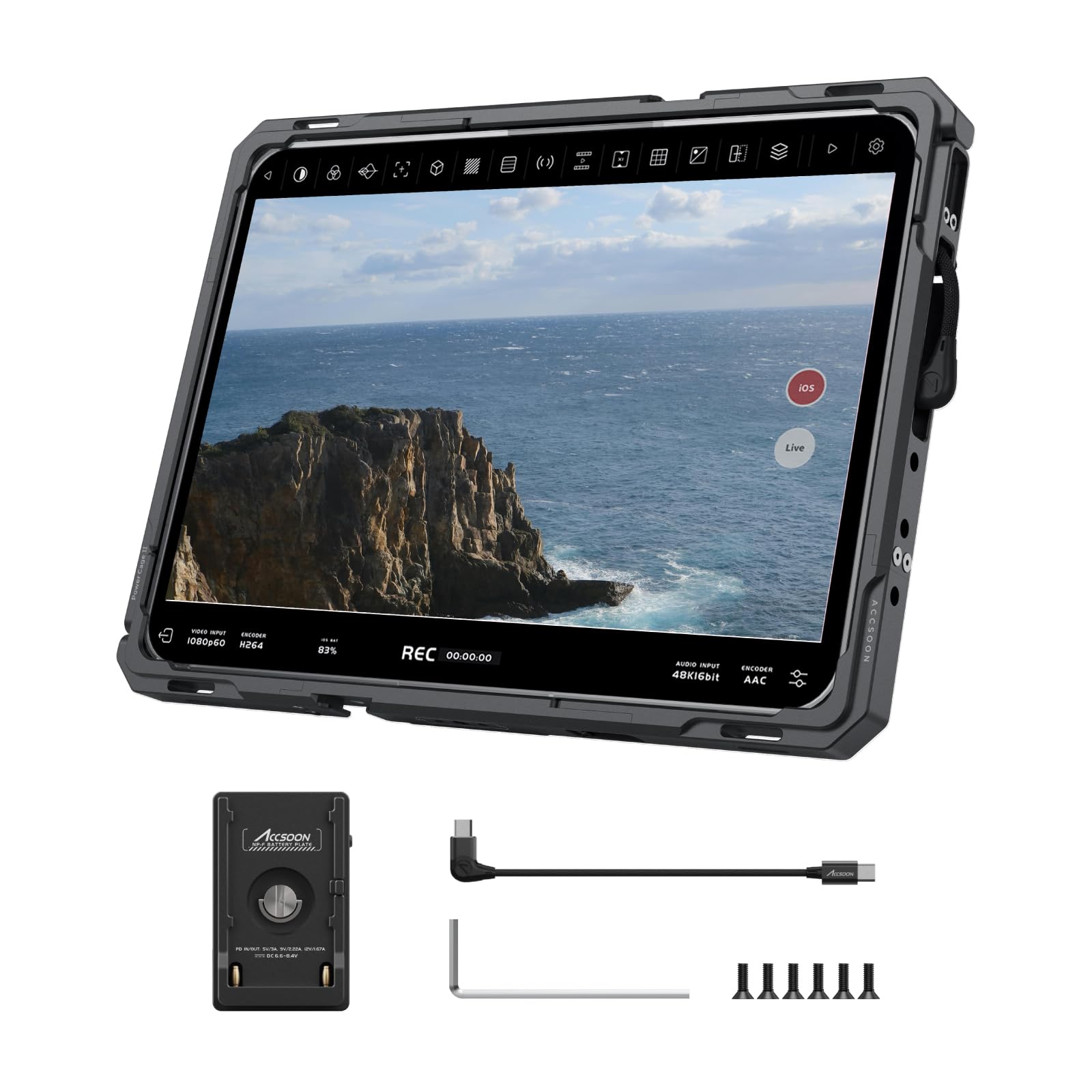Accsoon iPad PowerCage Pro Ⅱ iPad用 Amazon.com: Accsoon Power Cage Pro II Compatible with ipad