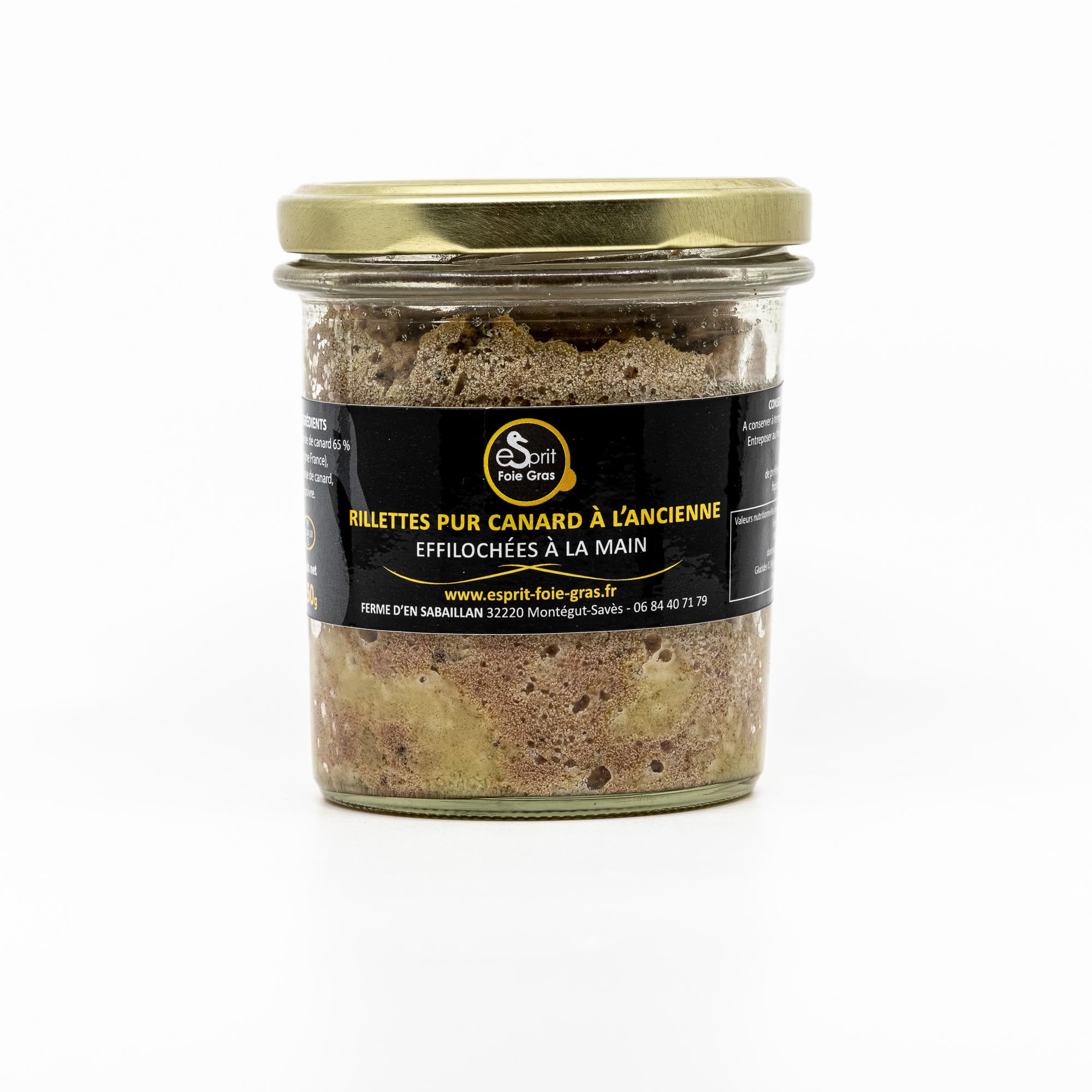 Esprit Foie Gras - Rillettes pur canard à l'ancienne effilochées à la main - 250 g Conserverie familiale du Gers