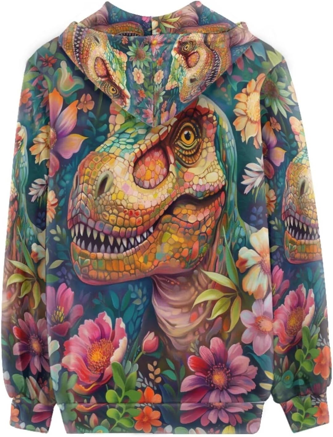 PinUp Angel Zip Up Hoodies Women Casual Long Sleeve Sweatshirts Animal Oil Painting Graphic Autumn Hoody with Pockets - Image 4