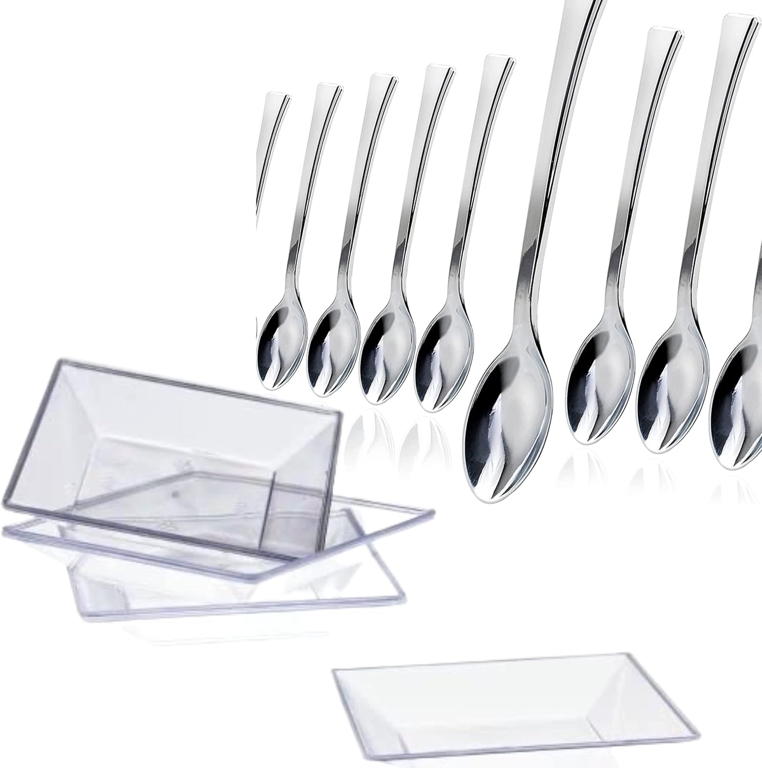 Exquisite Plastic 200 CT Mini Square Appetizer Plates With