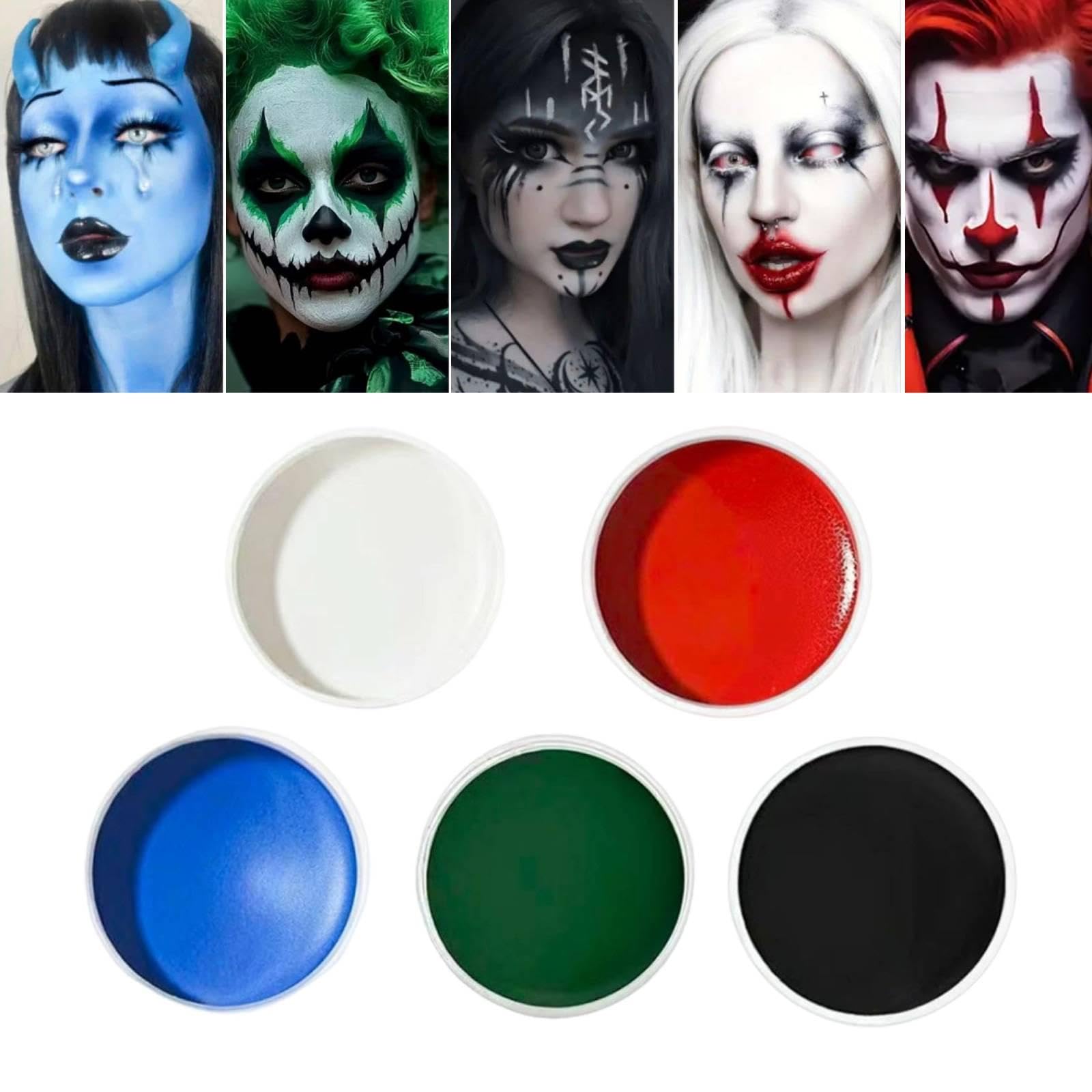 perfeclan Pintura facial para Halloween, suministros bricolaje para disfraces, pintura facial, maquillaje, para juegos rol, regalos para