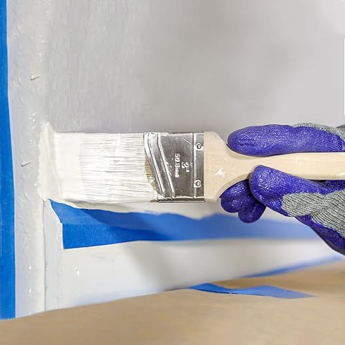 Miniatura 5 de uxcell Brocha de pintura con virutas de 5 pulgadas y 6 pulgadas, cerdas sintéticas con mango de madera de 0.512 in de grosor para tratamiento de