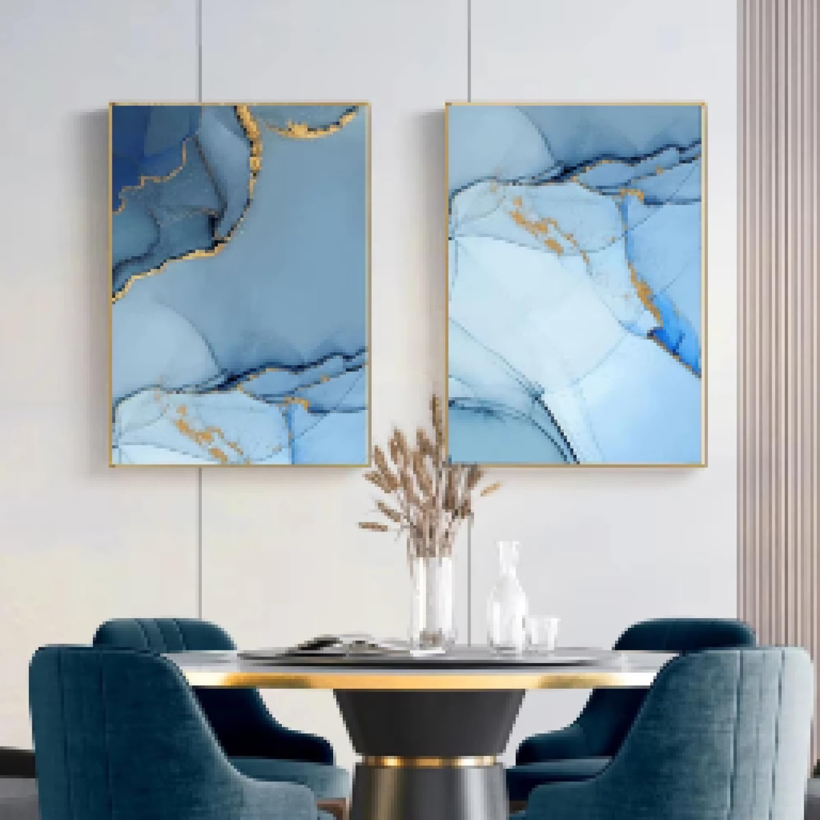 Peinture marbre bleu pour dynamiser une décoration murale - 5