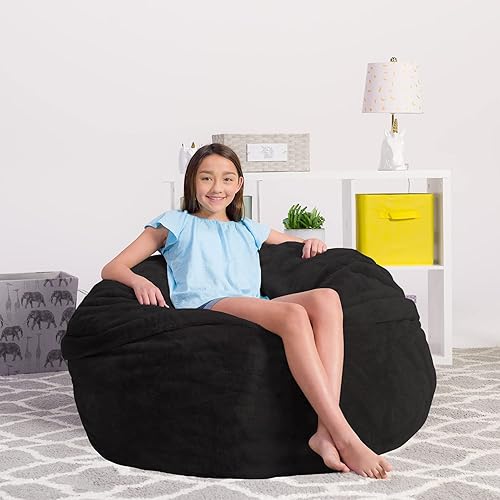 Miniatura 19 de Silla Chill Sack Bean Bag: muebles de espuma de memoria gigante y una tumbona grande. Gran sofá con gran cubierta de gamuza suave resistente al