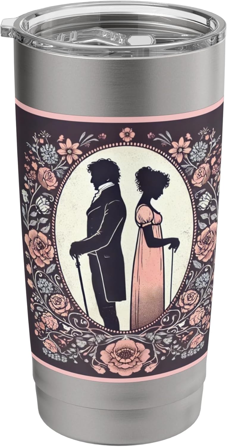 Pride and Prejudice Vintage Silhouette Design Stainless Steel Insulated Tumbler