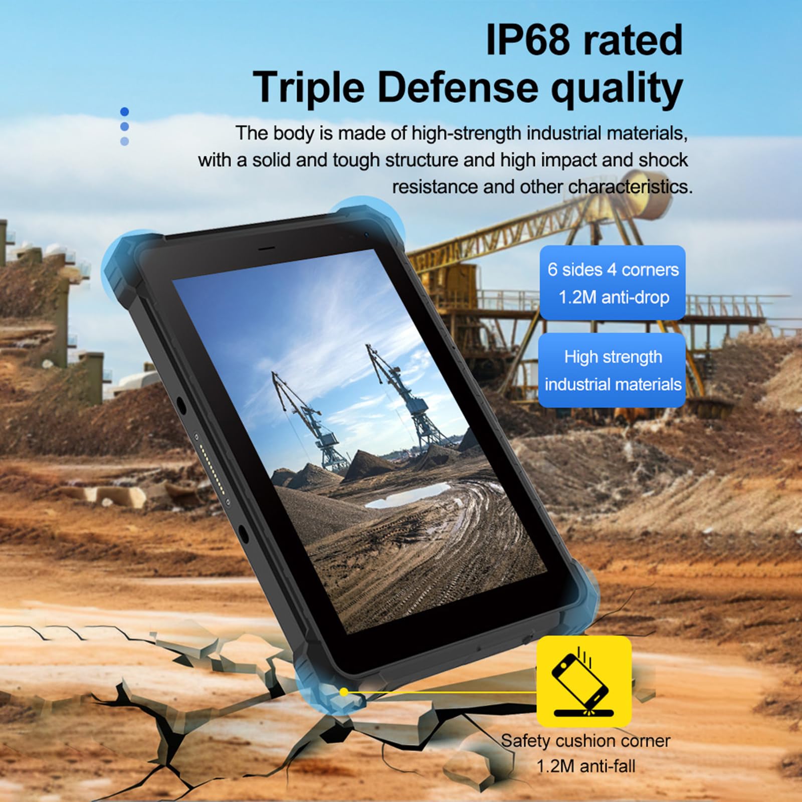 Tablet Rugged da 8 Pollici, Windows 11, 8 Gb + 128 Gb, Intel N5100, Gps, Pc Industriale Robusto Per Lavoro All'aperto, Bluetooth 5.1, Doppio Wi-Fi Per Aziende e Ambienti di Lavoro (NO 4G)