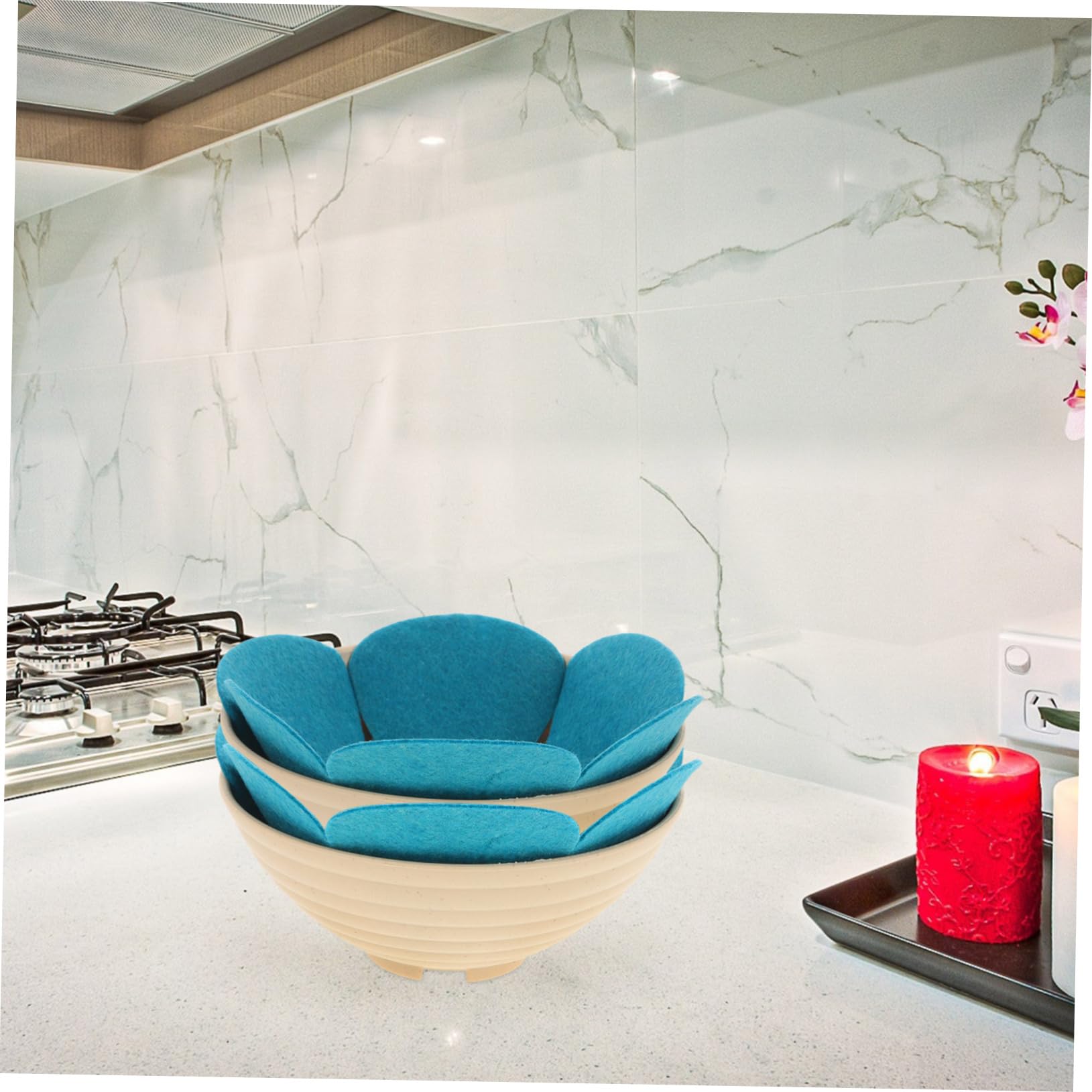 Hemoton Heat Resistant Pot Protectors 12pc Set Pads for Countertop Stacking Pan Savers