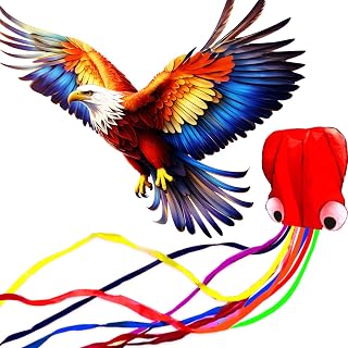 HENGDA KITE 2 Pack Octopus Eagle Kites for Kids and Adults，Hawk Kite Easy to Fly,Beach Kites for Family Outdoor Toy Games & Activities,Suitable for Beginners