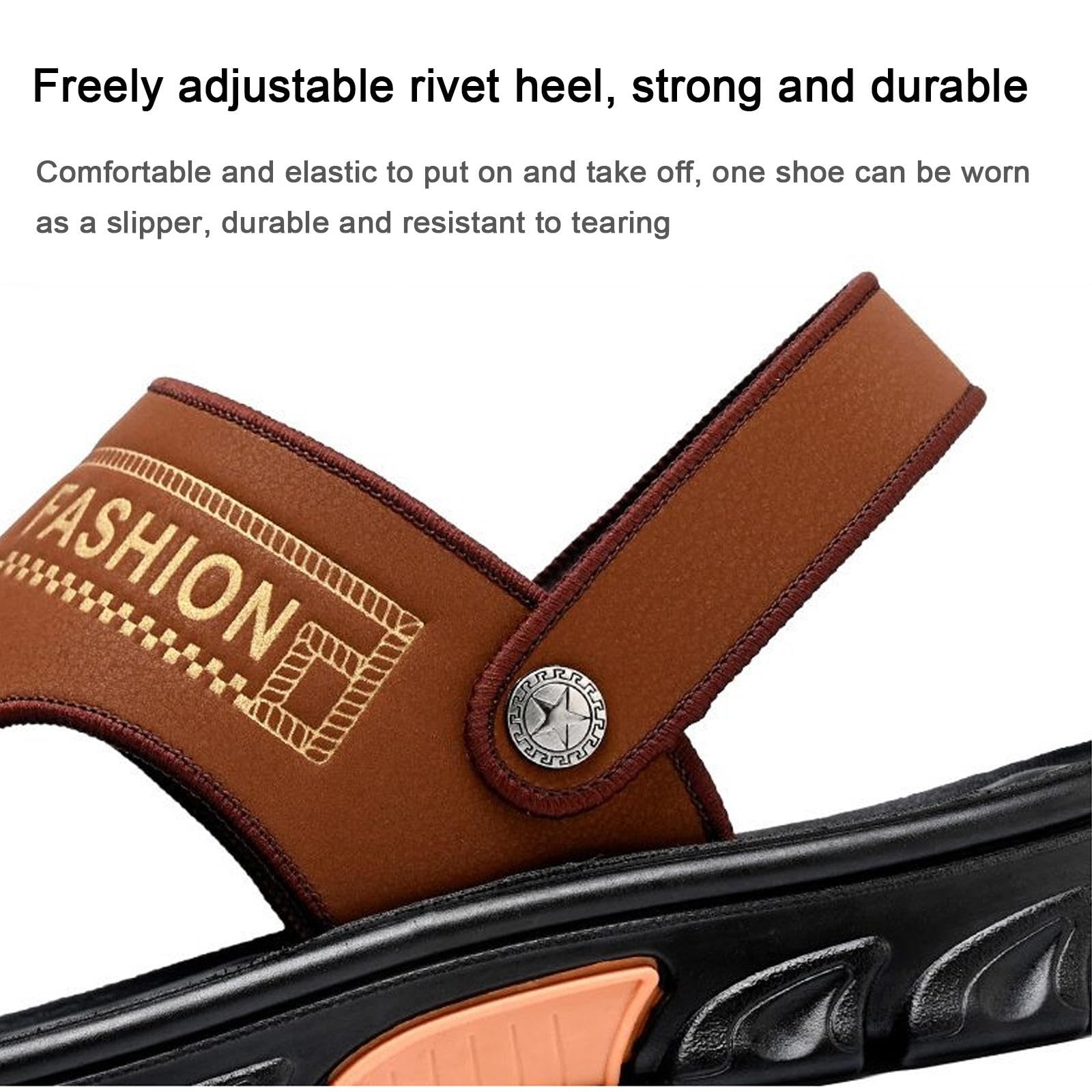 CHUIKUAJ Sandalias Casuales para Hombre, con Punta Abierta, para Jardín, de Verano, para Piscina, Playa y Exteriores,Black-40EU