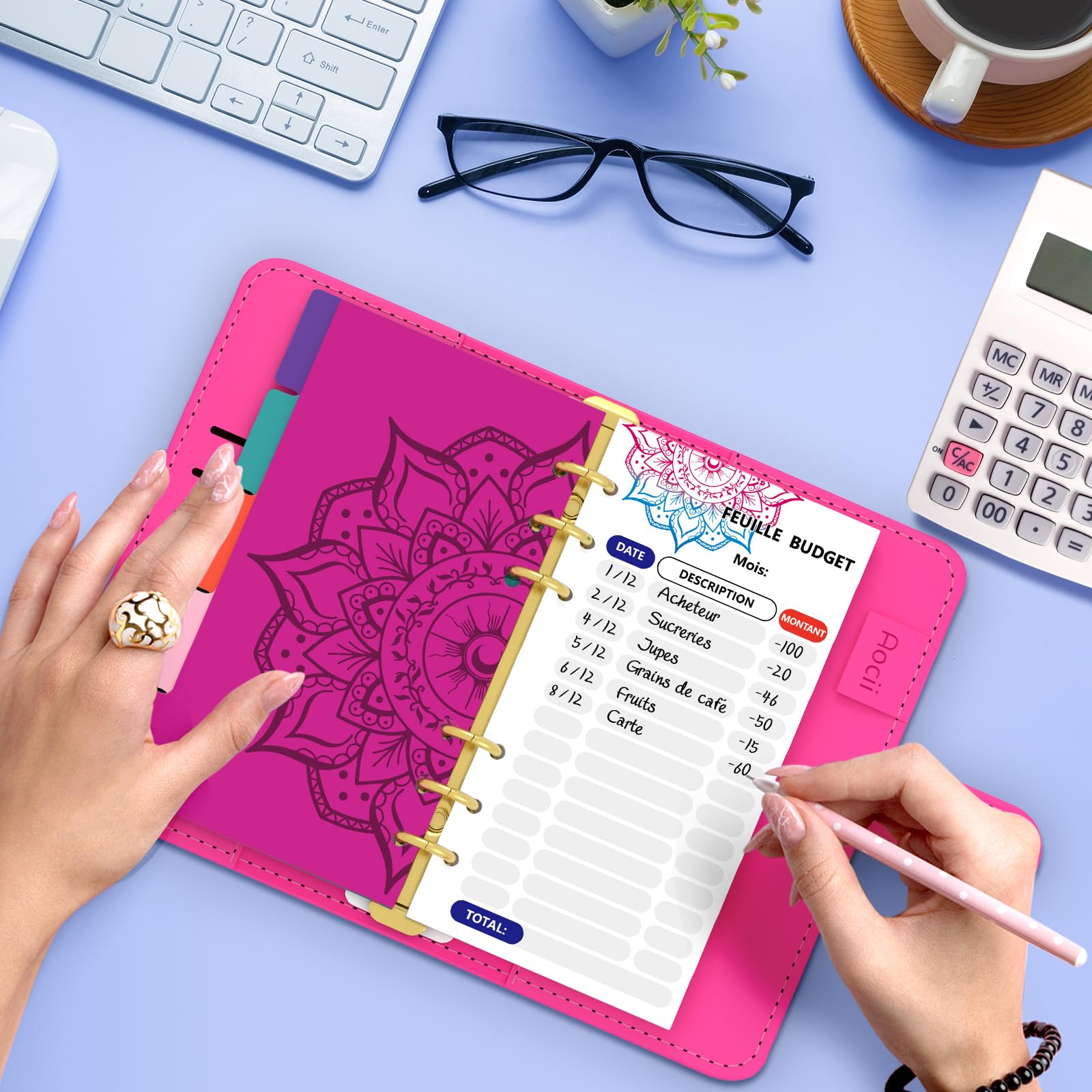 Planificateur de budget Français avec séparateurs colorés