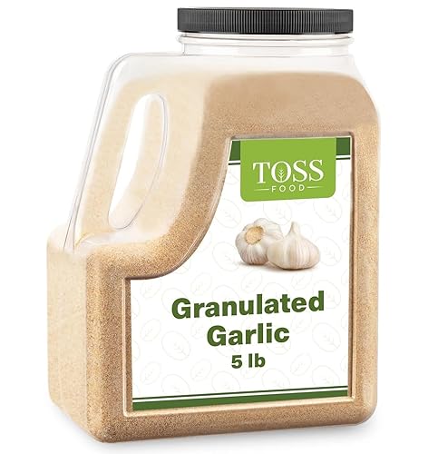 TOSS Ajo granulado de 5 libras - Especias de ajo granuladas a granel, ideal para condimentar platos y mejorar el sabor