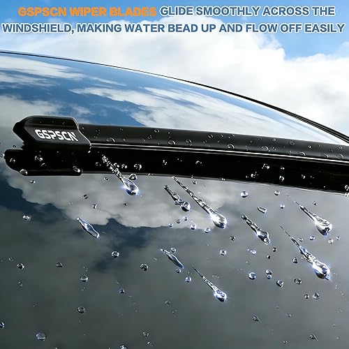 Vista 8 de GSPSCN - Limpiaparabrisas de calidad OEM de 13 + 13 pulgadas, premium, originales, de repuesto, silenciosos y duraderos, de alto rendimiento