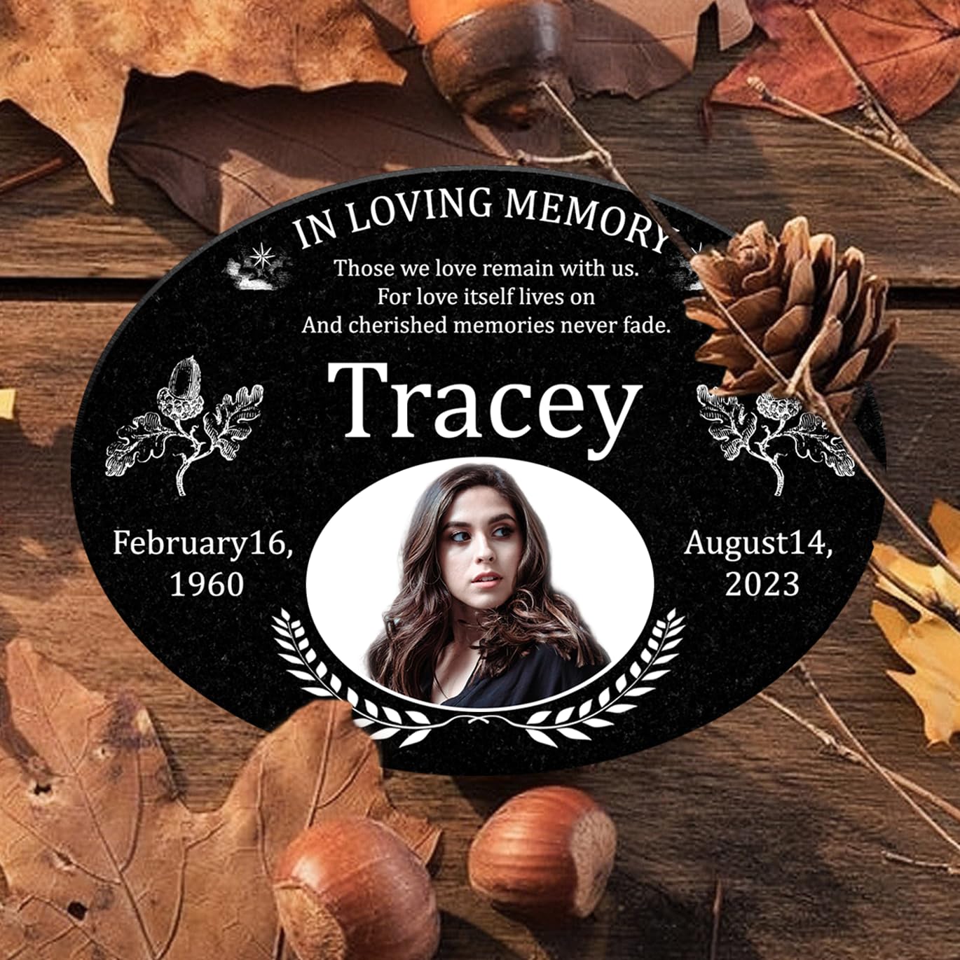 ADFSTONE Grave Markers for Cemetery for Humans- Flat Headstones for Graves, Granite Memorial Plaques Personalized, Head Stones Monuments for People, Picture Memory Plaques for Loved Ones Lost