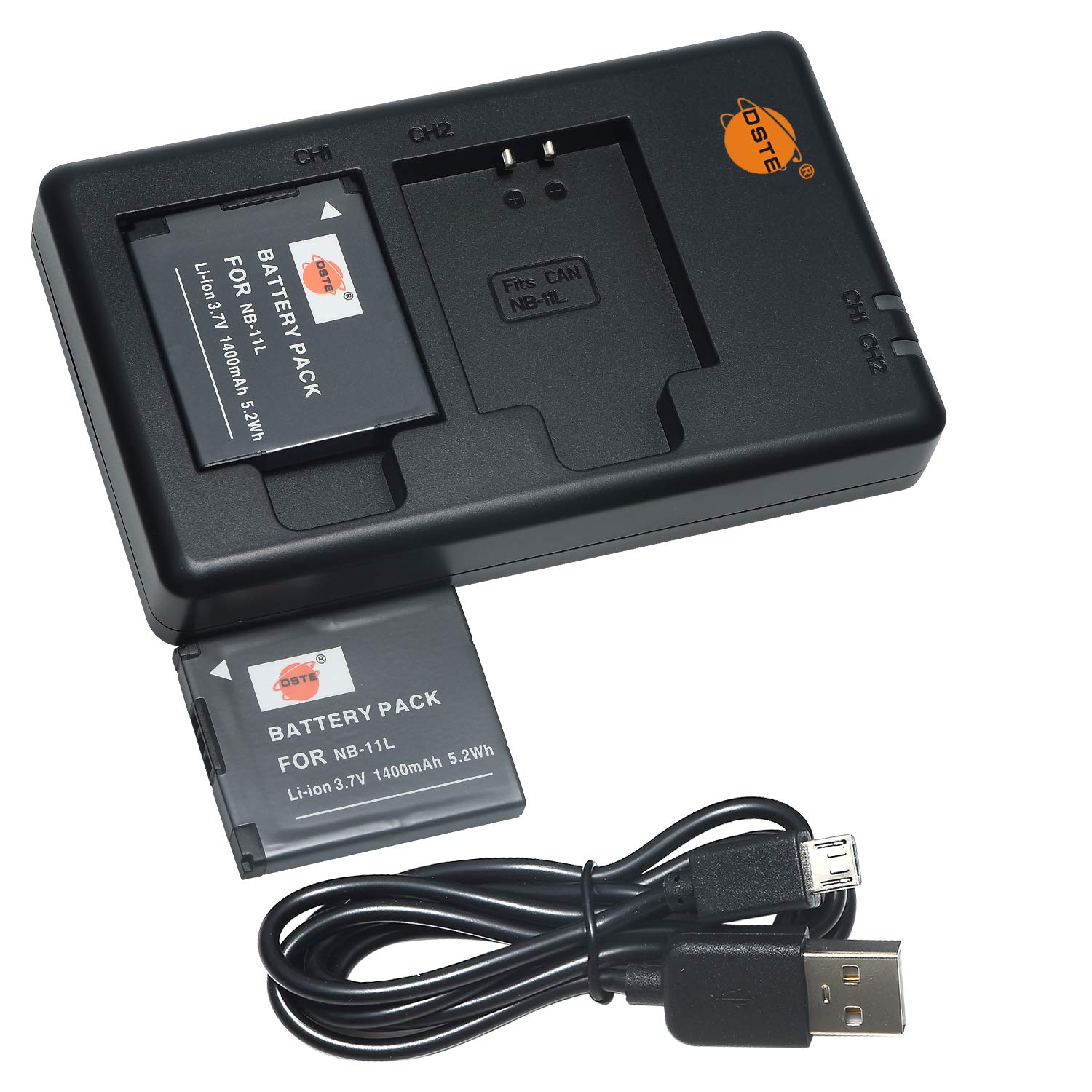 DSTE Kit 2 Batterie NB-11L + Caricabatteria DC130E Per Canon PowerShot E IXUS