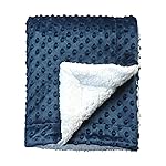 CREVENT Cozy Soft and Warm Sherpa Baby Blanket for Infant Toddler\'s Crib Cot Stroller Gift for Baby Girls All Season Use(30X40 Navy Dot)