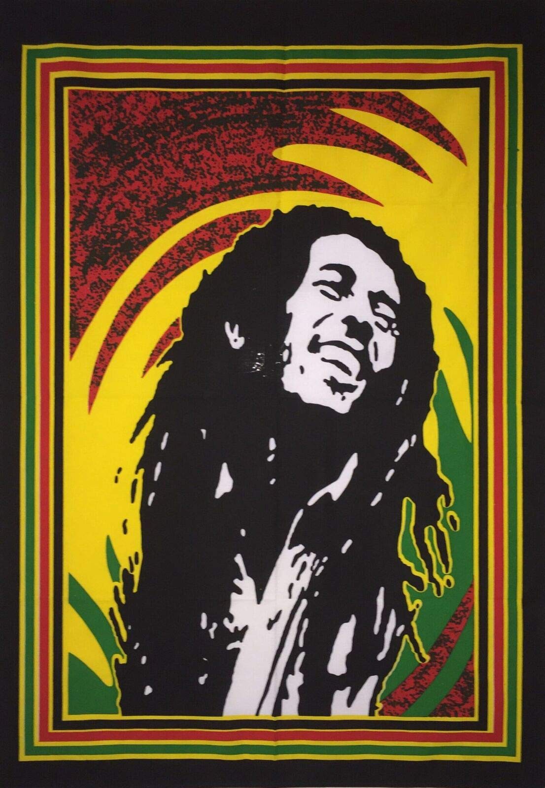 Ava Collections 6 The Bob Marley Laughing Bob Marley Poster Mandala Hippie Tapestry, Hippy Mandala Bohemian Tapestries Wall Hanging Ethnic Decorative Indian Dorm Decor, Psychedelic (6)