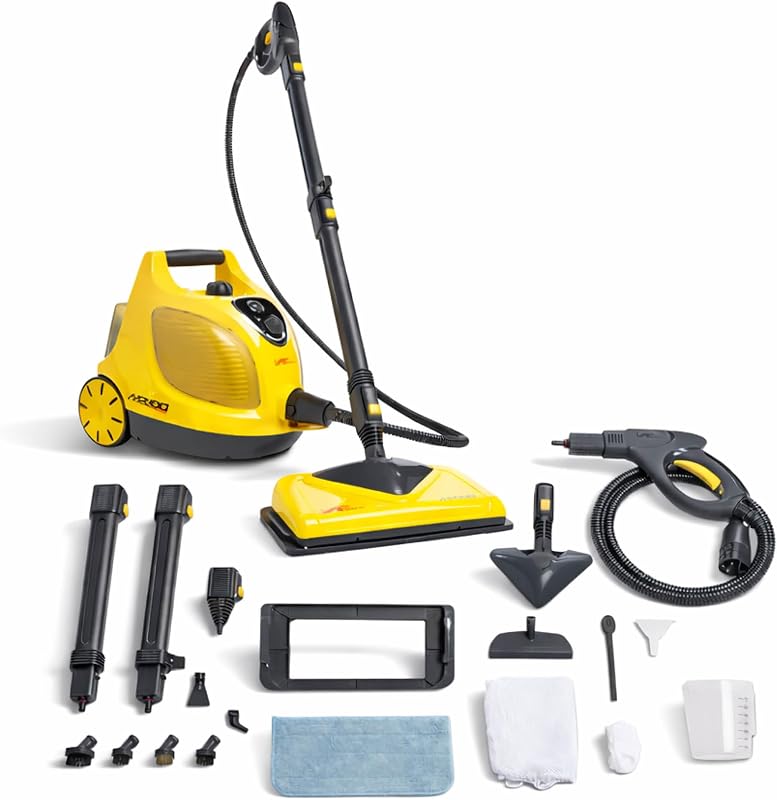 Vapamore MR-100 Primo Steam Cleaner & Steam Mop for Chemical-Free Cleaning | Steam cleaner, steam mop & steamer for cleaning; 220°F chemical-free steam; 60-min runtime; 20 tools; lifetime warranty