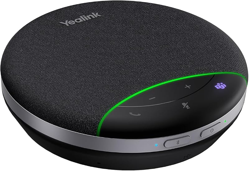 Yealink SP92 Conference Speaker and Microphone with AI Noise Cancellation, 20H Call Time, 13ft Pick-up, 360 Omni Mic 50mm Full-Duplex Speaker, Bluetooth 5.3 USB Speakerphone for Teams