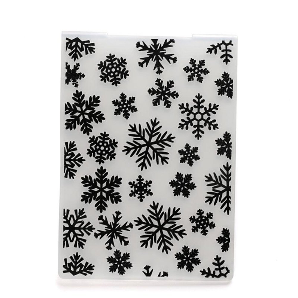 Pochettes De Gaufrage Noël Texture Flocons De Neige - Modèles Pour Scrapbooking Et Fabrication De Cartes