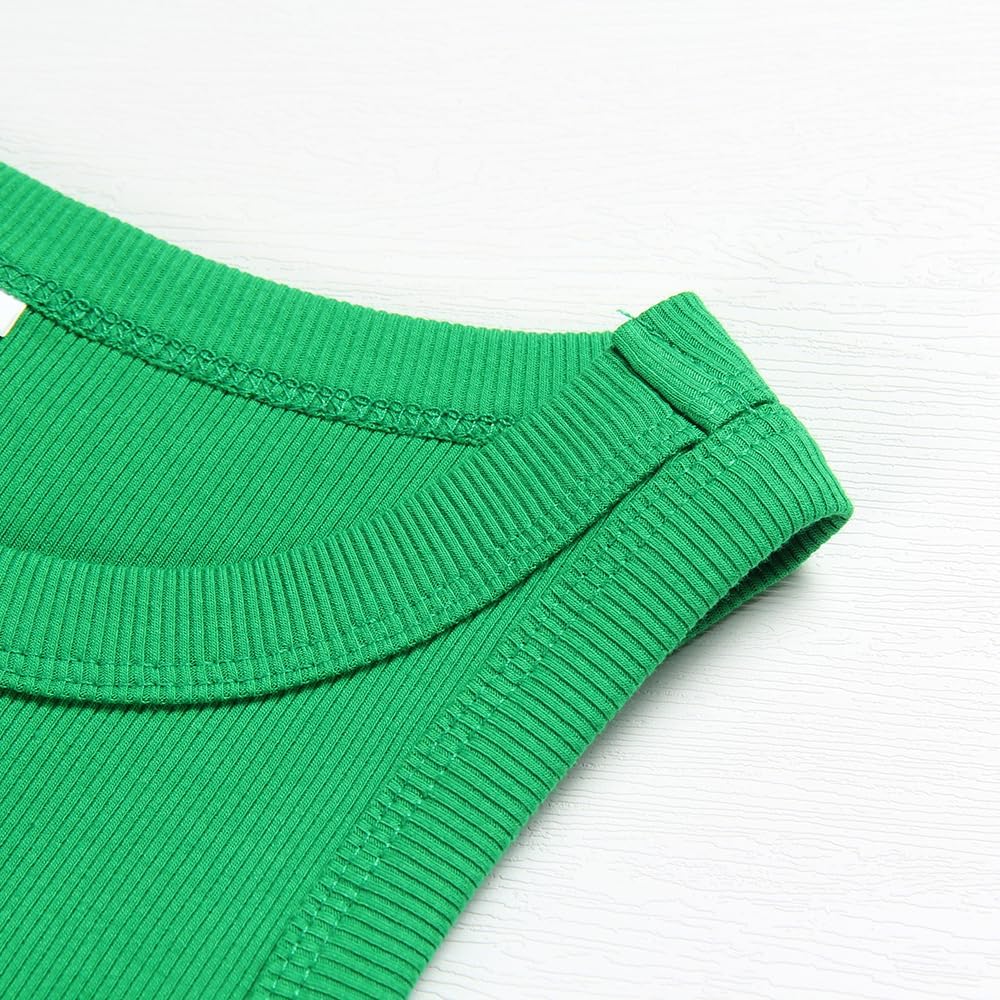 GEMBERA Womens Sleeveless High Neck Racerback Ribbed Knit Fitted Basic Cotton Cropped Tank Top - Image 6