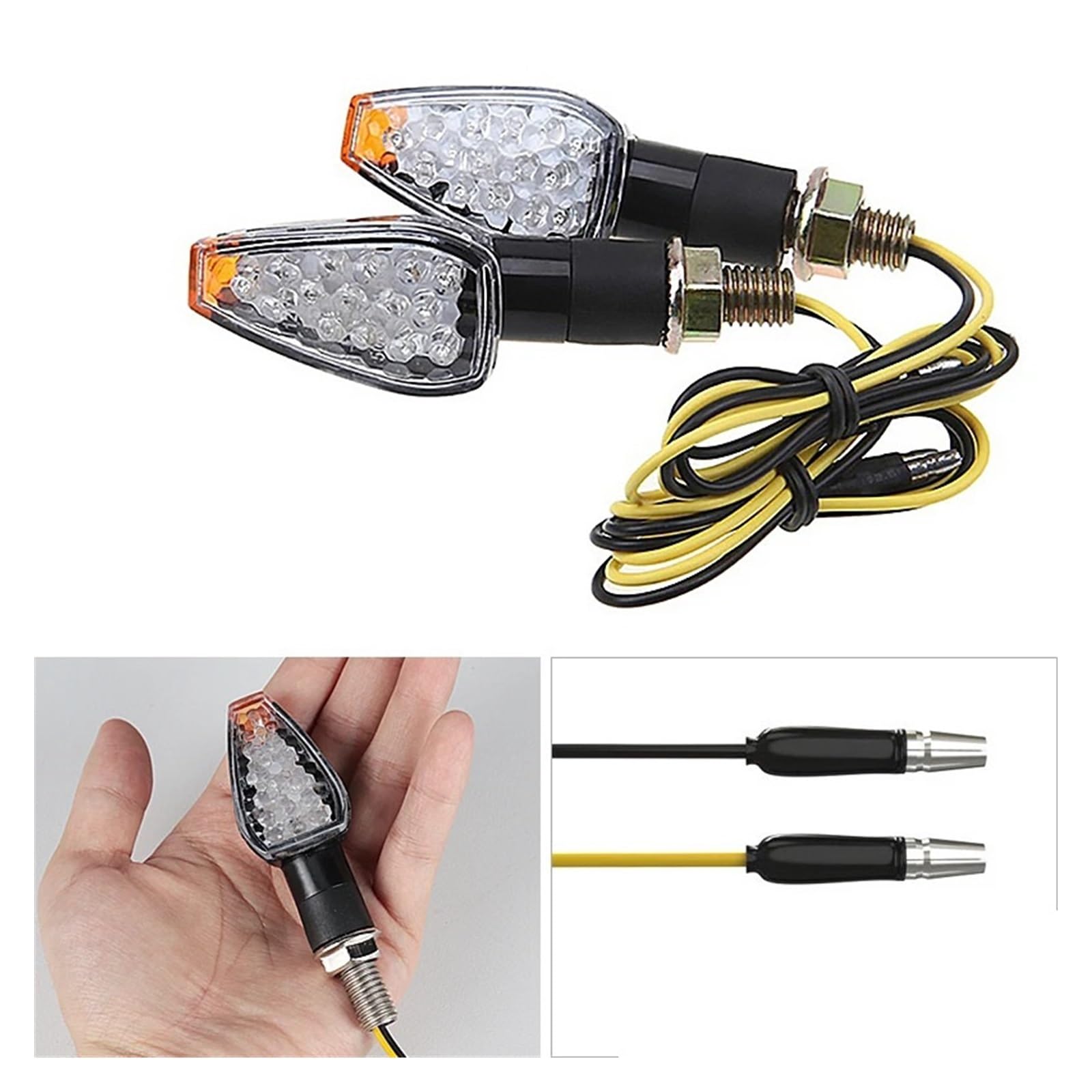 Motocicleta para Intermitentes Luz de señal de Giro para Motocicleta, 14 LED, luz Intermitente, 12 V, 10 mm, Accesorios para Montaje de Motocicleta
