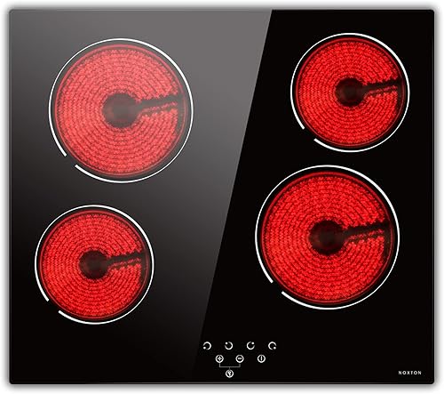Miniatura 10 de Noxton Placa de cocción eléctrica de 2 quemadores, placa de cocción empotrada y de encimera de 24 pulgadas, placa de cocción de cerámica de dos